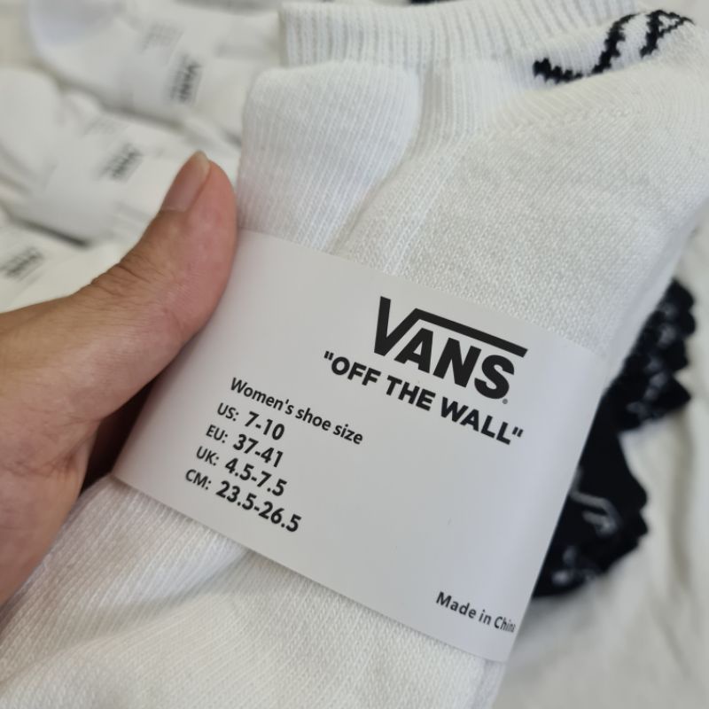 g] Pack 4 đôi tất thể thao Vans cổ ngắn White/Black CA30516