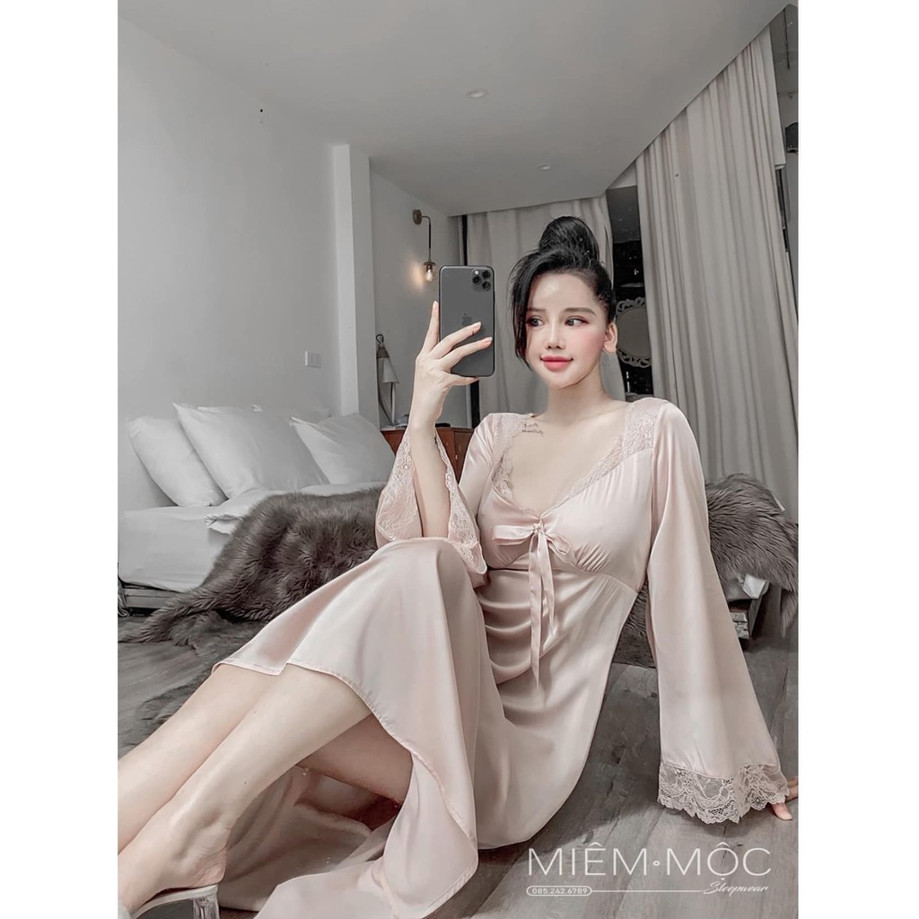 (M.62) Váy ngủ lụa sexy cao cấp, sang chảnh Đầm mặc nhà gợi cảm quyến rũ | BigBuy360 - bigbuy360.vn