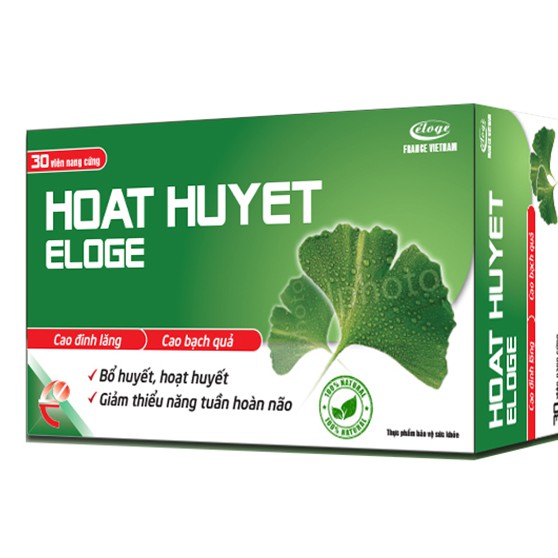 Hoạt huyết Eloge – Hỗ trợ tăng cường máu não, ngăn ngừa tại biến, đột quỵ (hộp 60 viên)