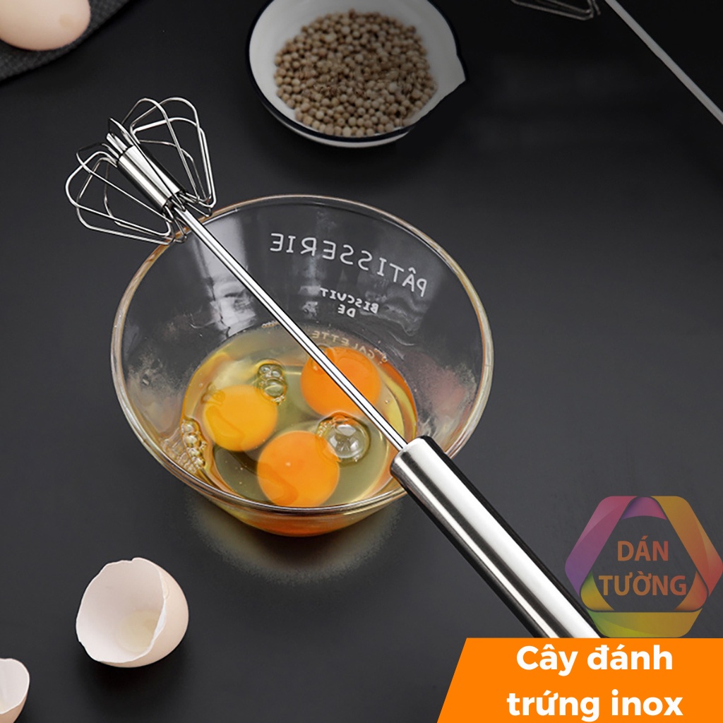 Cây đánh trứng inox cầm tay MDT, cây đánh trứng đánh bánh tạo bọt cafe tiện lợi, chất liệu inox cứng cáp _TRU