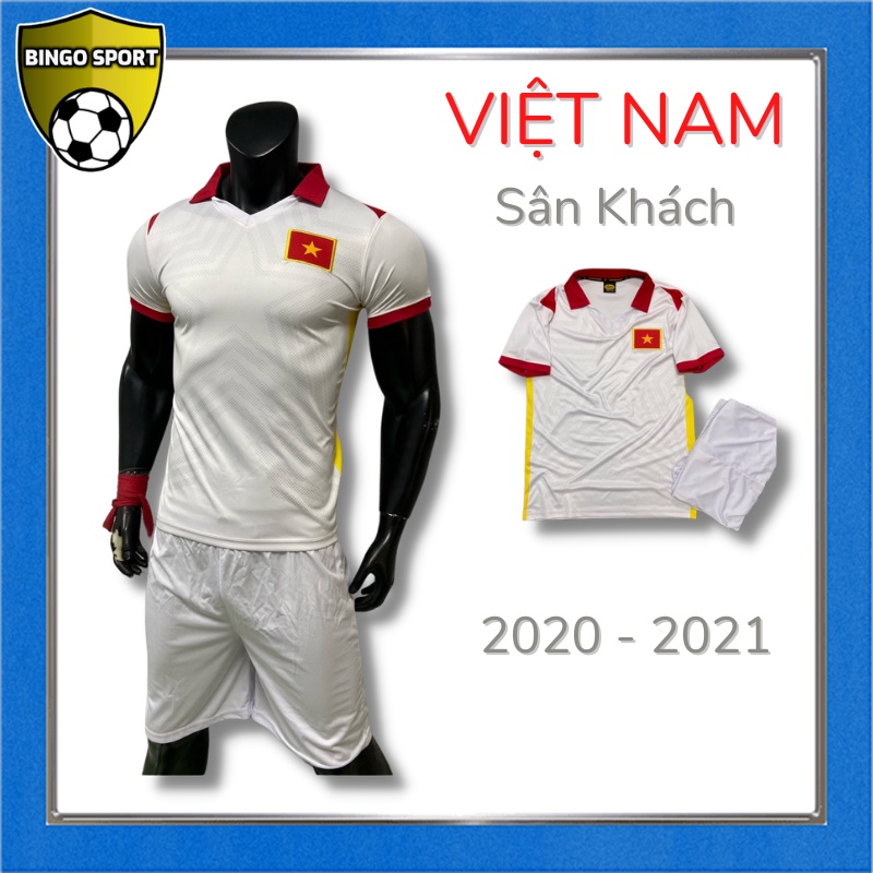 Quần Áo Bóng Đá VIỆT NAM Sân Nhà Màu Đỏ 21 - 22 Thun Lạnh 4 Chiều Logo Thêu Nổi Rẻ Đẹp BINGO SPORT