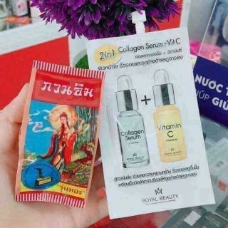 Combo kem sâm cô tiên & serum vitamin c colagen thái lan