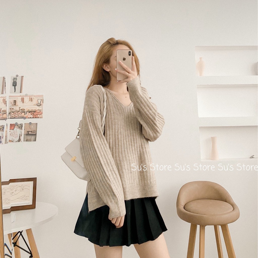 Áo len thừng lông thỏ cổ tim A1541 SUSTORE | BigBuy360 - bigbuy360.vn