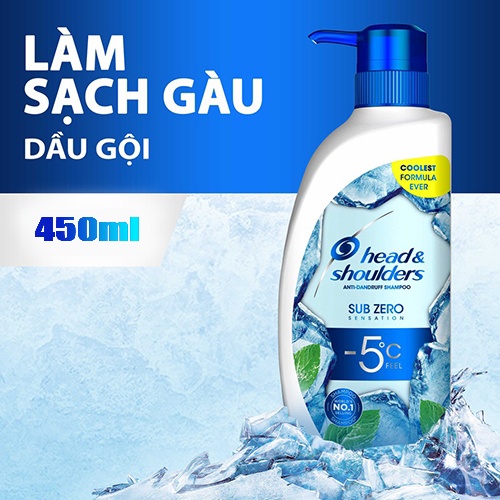 Dầu gội mát lạnh sạch gàu Thái Lan Head and Shoulders Sub Zero Sensation -5C 450ml