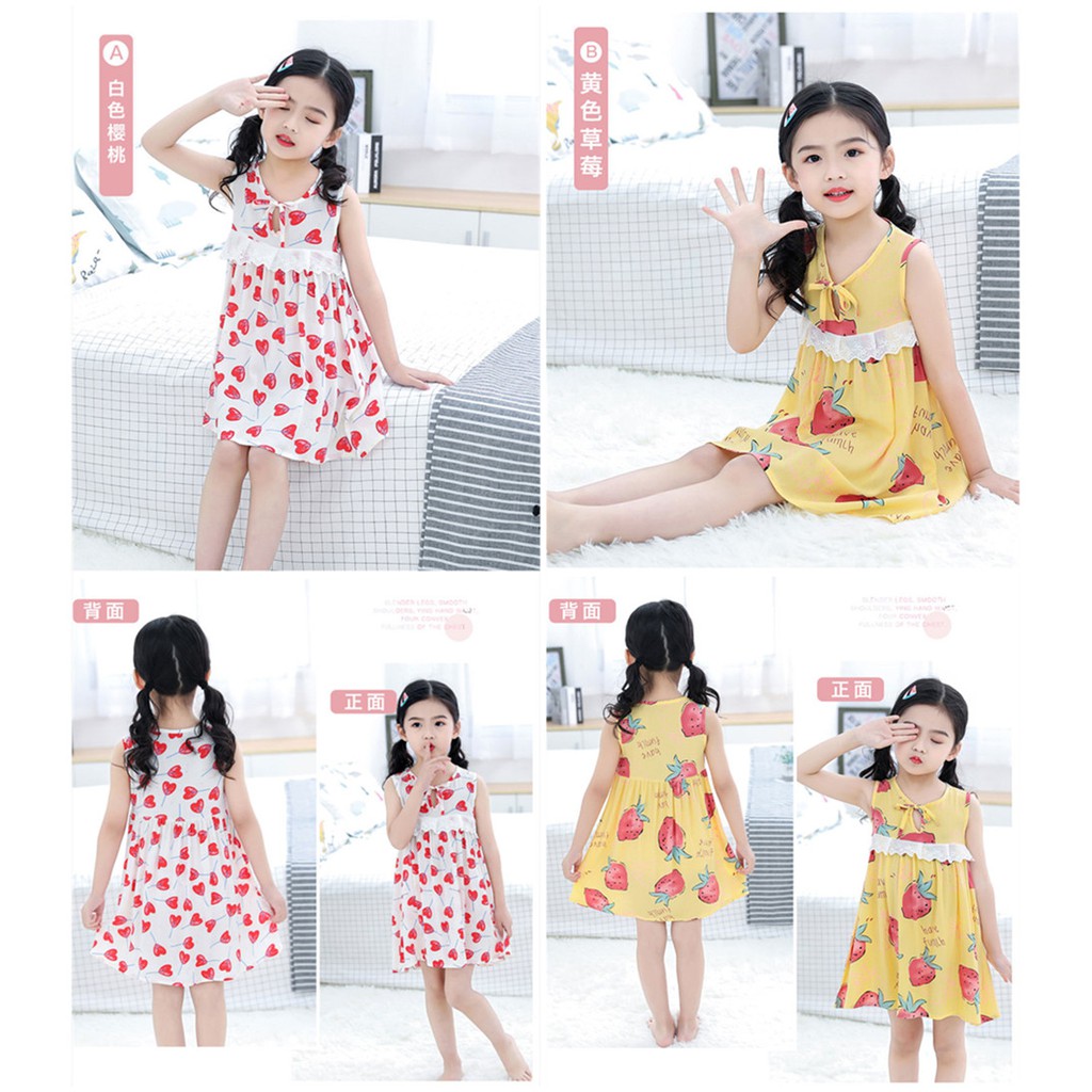 Đầm Ngủ Lụa Phối Ren 100-160cm Cho Bé Gái