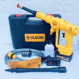 Máy rửa xe chạy pin HuKan, Máy rửa xe mini, Máy rửa xe gia đình HUkan Chính hãng