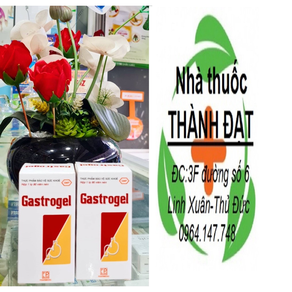 Gastrogel Viên nhai chống trào ngược, đau dạ dày Lọ 80 viên