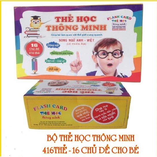 Bộ thẻ học song ngữ 16 chủ để, 416 thẻ loại 1