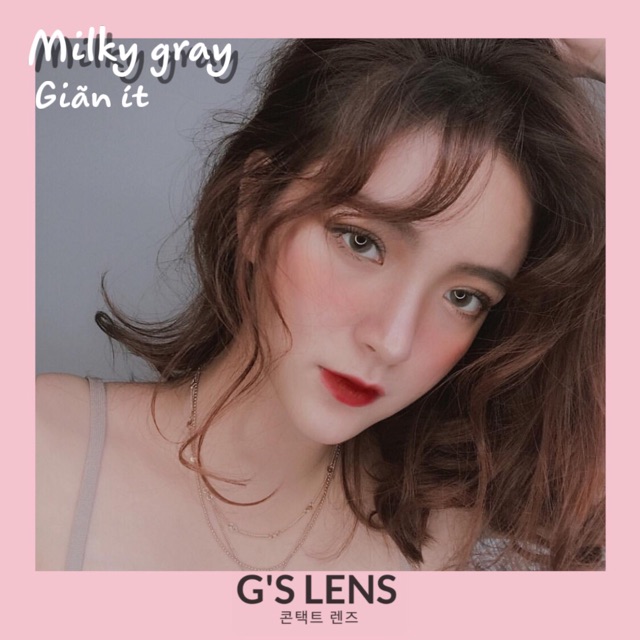 Kính Áp Tròng Lens Mắt Xám Gray 50 Mẫu Tự Nhiên Tây Sáng 14.0-14.2mm 0 Độ Cận-Link 2