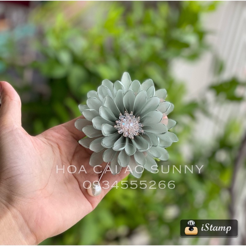 Hoa cài áo - Trâm cài áo chất liệu voan tơ cao cấp nhiều màu MS09