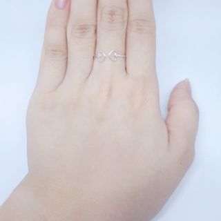 Nhẫn Nữ Bạc 925 Hình Trái Tim Đôi