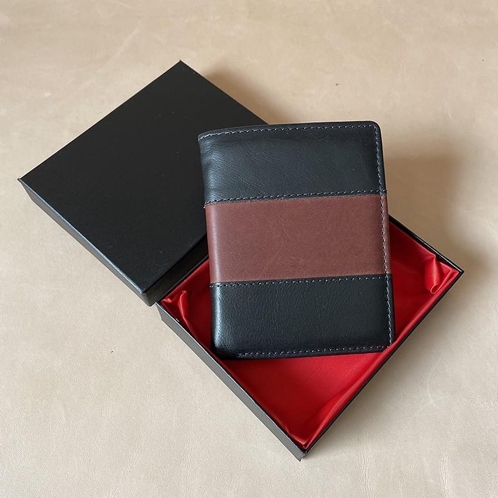 Ví nam cầm tay dạng đứng không logo thiết kế 3 sọc sang trọng độc lạ - VI0219