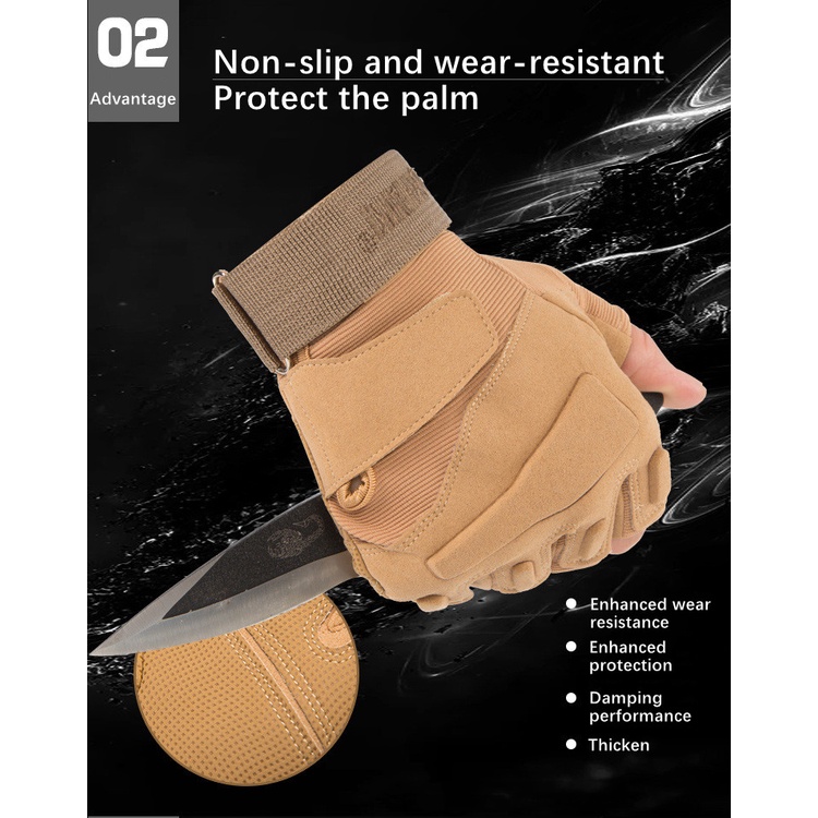 Găng Tay Hở Ngón Chống Trượt Thoáng Khí Chất Lượng Cao #042