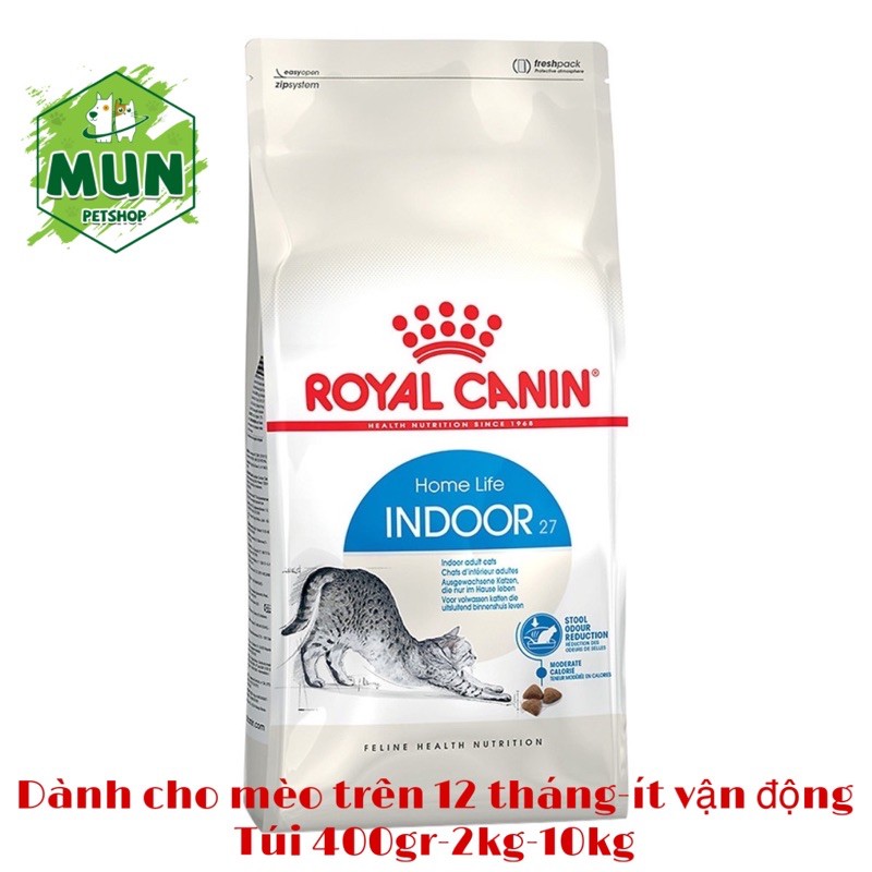 Thức ăn hạt cho mèo -Royal Canin Indoor túi 400gr