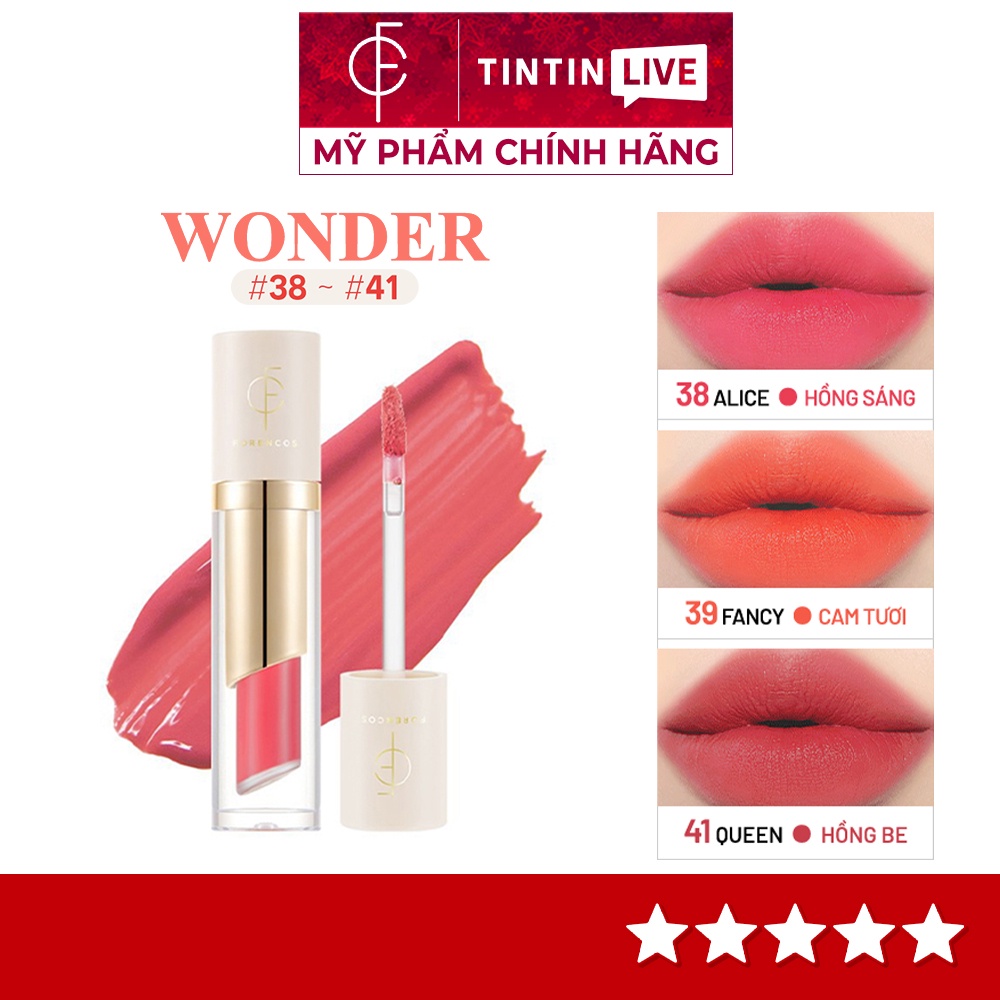 Son kem lì FORENCOS Tattoo WONDER Velvet Tint siêu lì lâu trâu (4 màu mẫu mới nhất)