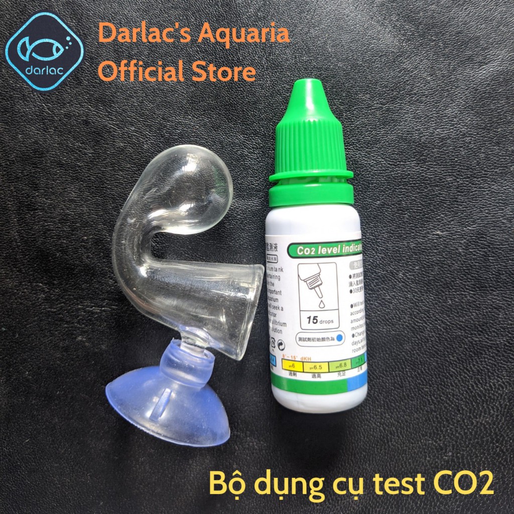 Kiểm tra Co2 - Bộ đo co2/test CO2 cho bể thủy sinh (Bao gồm cốc đo và dung dịch) - Darlac's Aquaria CO2 Test Kit