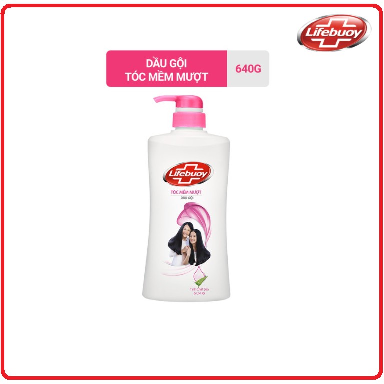 Dầu Gội LIFEBUOY Tóc Dày & Óng Ả/Tóc Mềm Mượt Chai 640g