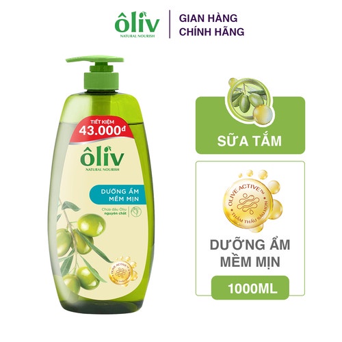 Sữa Tắm Oliv Sáng Da và Mềm Mịn 1 Lít