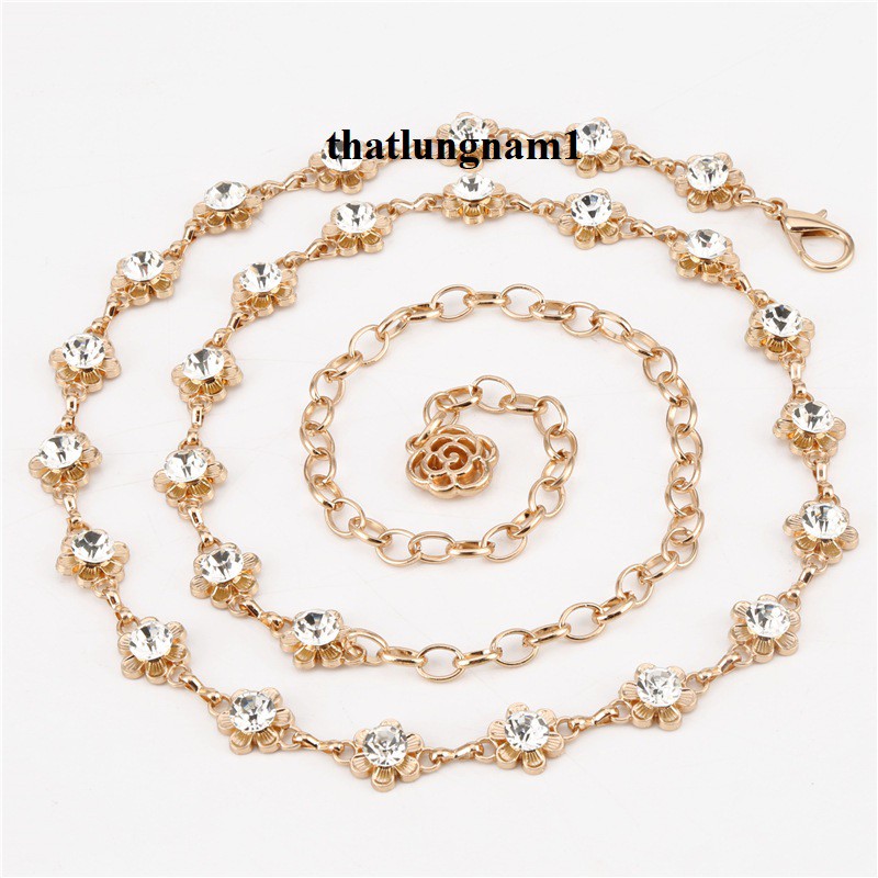 Belt đính đá XÍCH - Đai váy thời trang