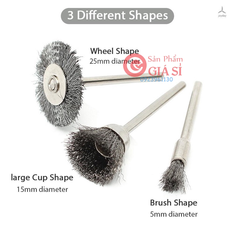 15 chổi sợi thép không gỉ chuyên dụng cho máy mài trục 3mm tiện lợi ❤️freeship❤️