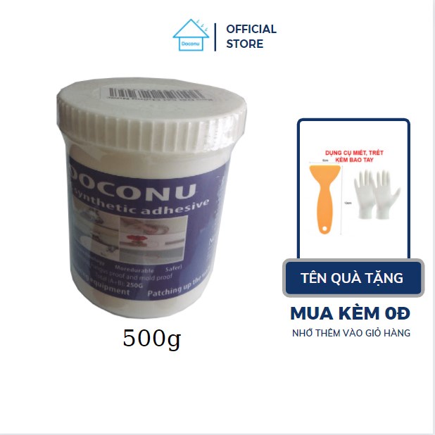 Keo dán bình nước bằng inox, nhựa, sứ chống nước, chống thấm loại 500g DOCONU.