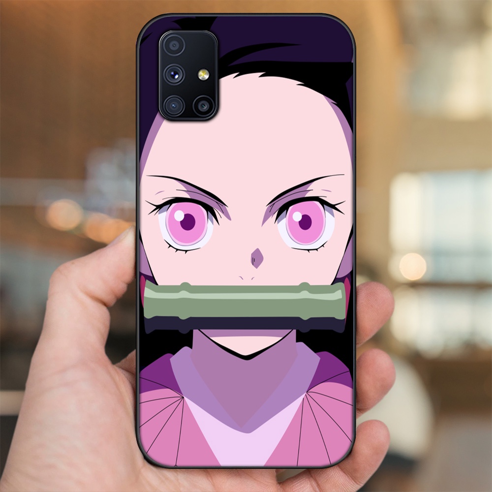 Ốp lưng Samsung M51 viền đen in hình Nezuko Kimetsu no Yaiba