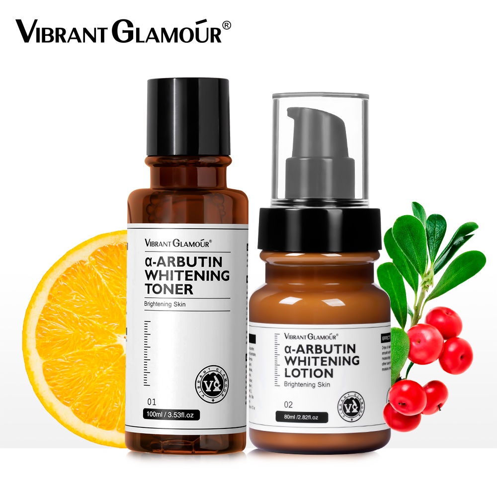 Set toner + kem dưỡng VIBRANT GLAMOUR ö-Arbutin Niacinamide làm trắng mờ thâm nám chăm sóc da mặt mịn màng