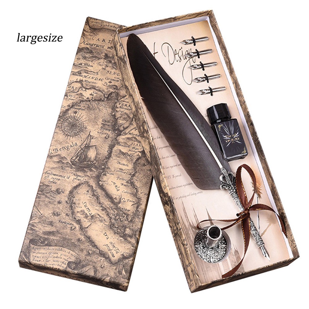 Bút máy viết mực hình lông chim thời trang cổ điển sành điệu