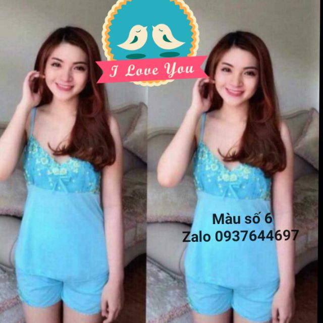 Đồ bộ ngủ thun lạnh kiểu dây phối ren ngực | BigBuy360 - bigbuy360.vn