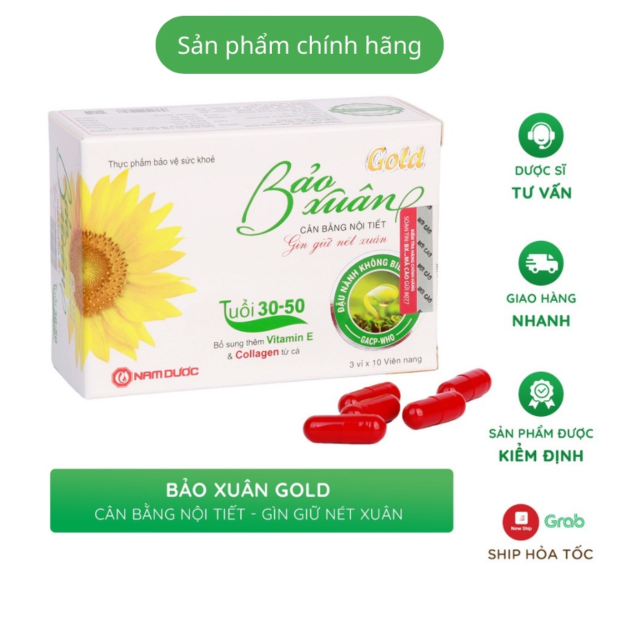 Viên uống Bảo Xuân Gold, Hỗ Trợ Suy Giảm Sinh Lý Nữ, Tăng Cường Nội Tiết Tố Nữ (Hộp 30v)