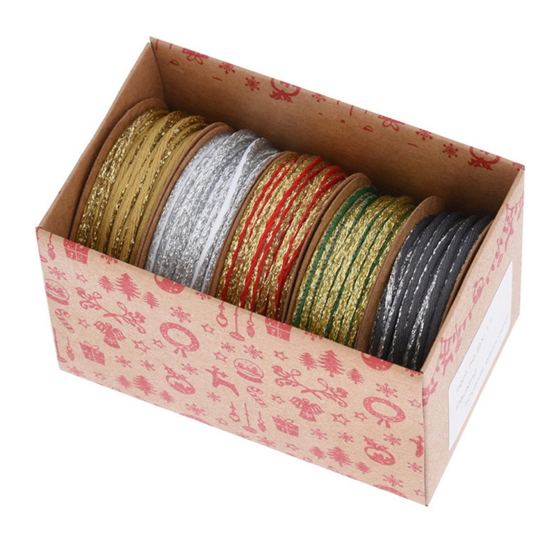 Cuộn Dây Ruy Băng Màu Vàng / Đỏ In Họa Tiết Dùng Trang Trí Tiệc Cưới / Giáng Sinh DIY