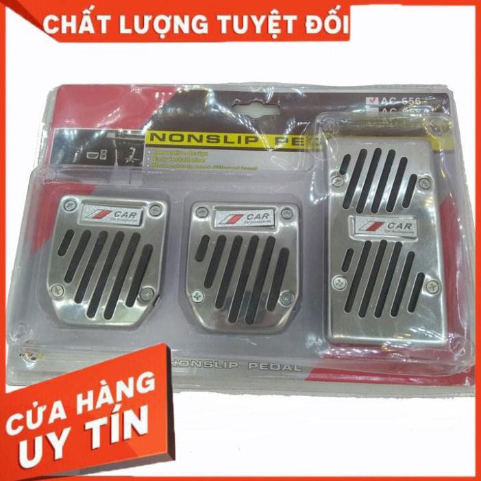 Bộ 3 Miếng Kim Loại Ốp Chân Ga Chân Phanh Côn Ô Tô AC-656