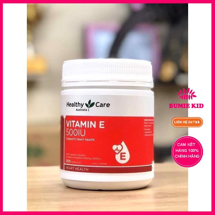 Viên uống Vitamin E Healthy Care 500IU chính hãng Úc mẫu mới 2021 Bumie kid shop
