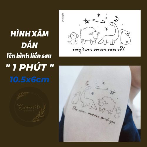 Hình xăm dán mini hình khủng long ( 10.5cmx6cm ) baby cute lên hình liền - HÀNG CÓ SẴN