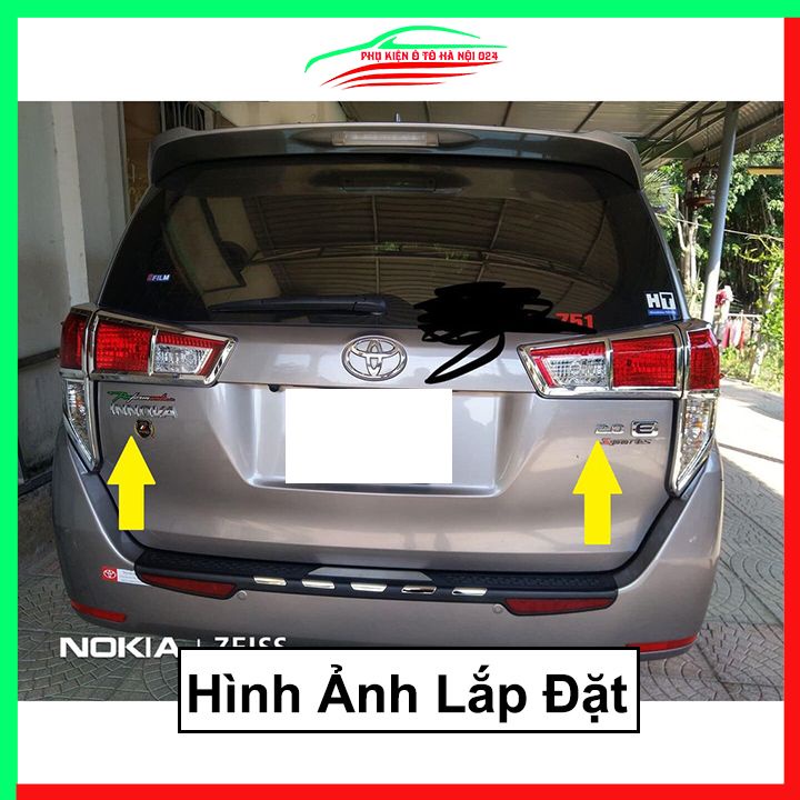 Ốp viền đèn pha hậu mạ crom Innova 2017-2023 chống trầy trang trí bảo vệ xe
