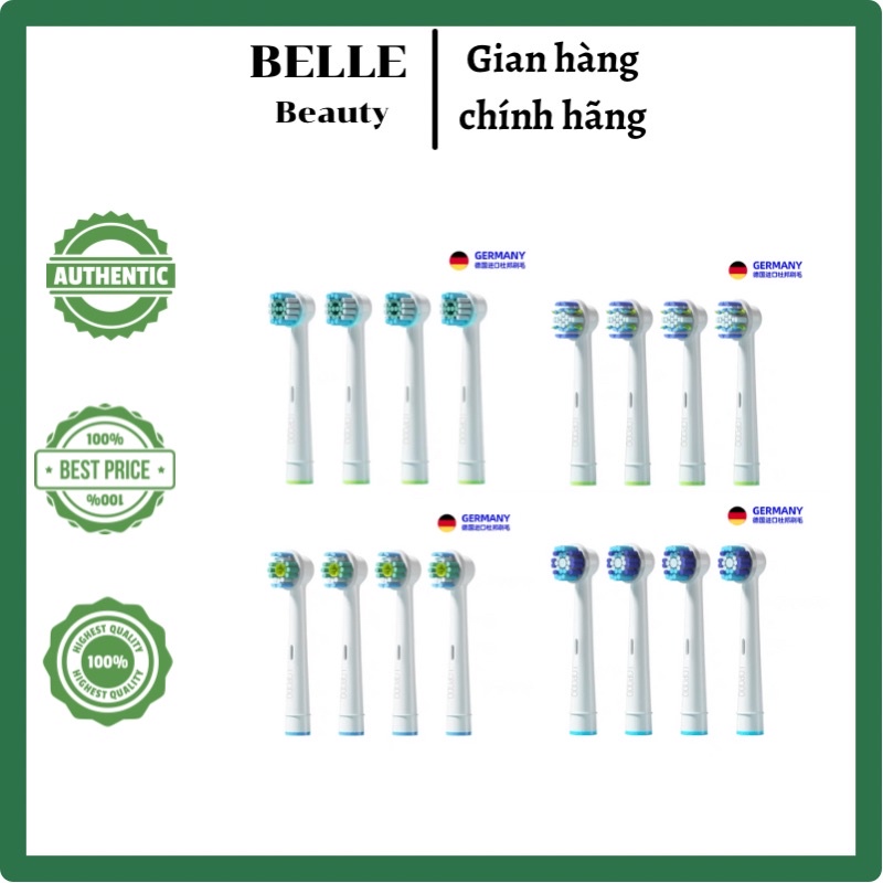 Set 4 đầu bàn chải phù hợp dòng máy Oral B tặng kèm tăm nha khoa