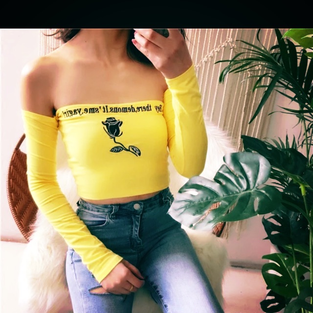 Áo thun ống ngang ngực bẹt vai sexy