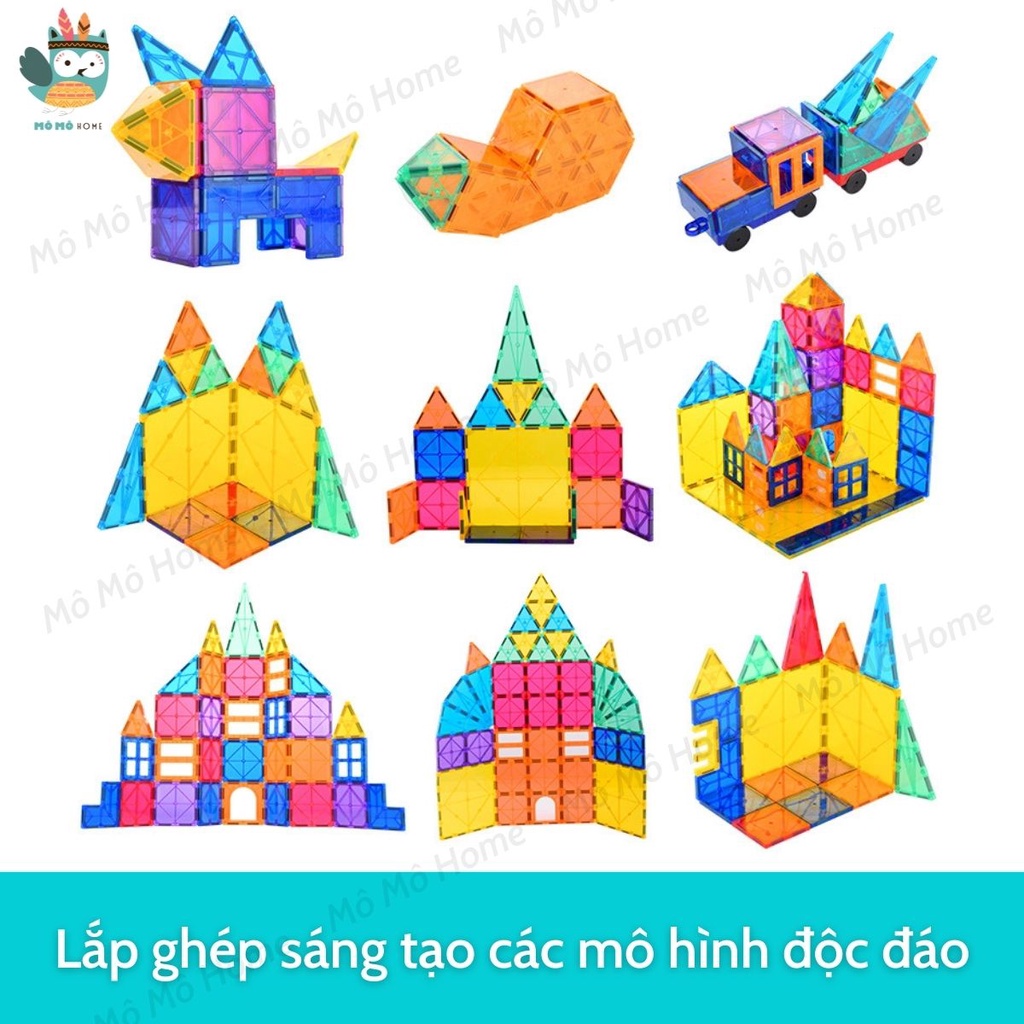 Bộ Đồ Chơi Nam Châm Xếp Hình khối Vuông lắp ghép Cao Cấp, Phiên bản Đặc Biệt