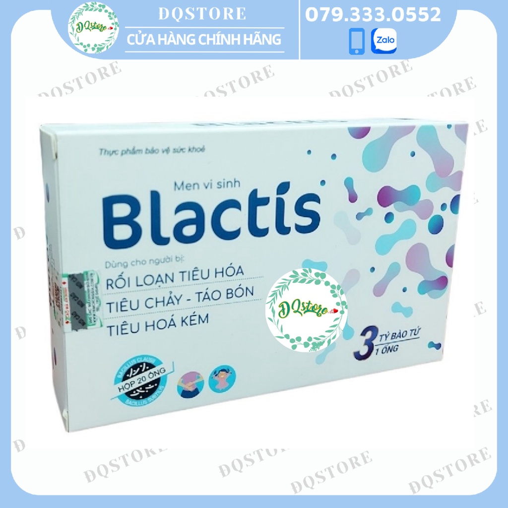 Blactis- Men vi sinh bổ sung 3 tỉ bào tử lợi khuẩn cho trẻ bị đi ngoài, táo bón, rối loạn tiêu hóa - Hộp 20 ống