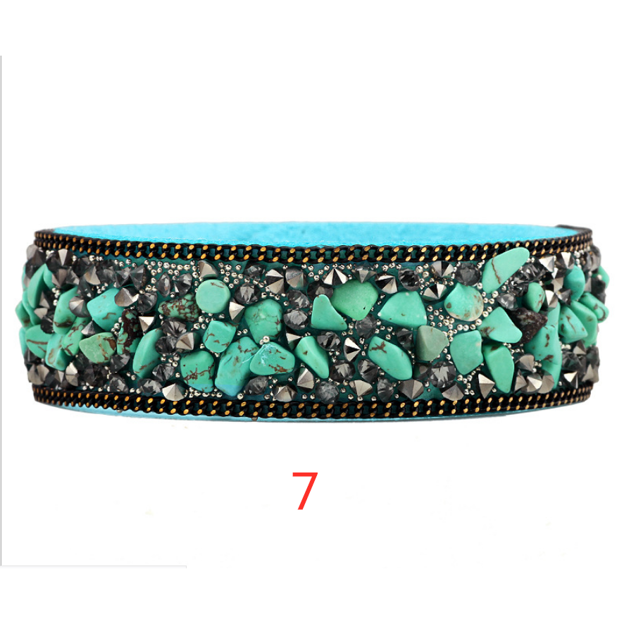 Vòng Tay Nhung Đính Đá Tự Nhiên Cho Nữ