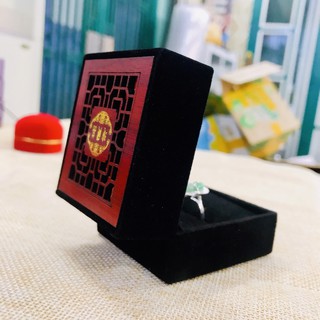 Hộp Nhung Ốp Mặt Gỗ Đựng Nhẫn Trưng Bày Hoặc Làm Quà Tặng