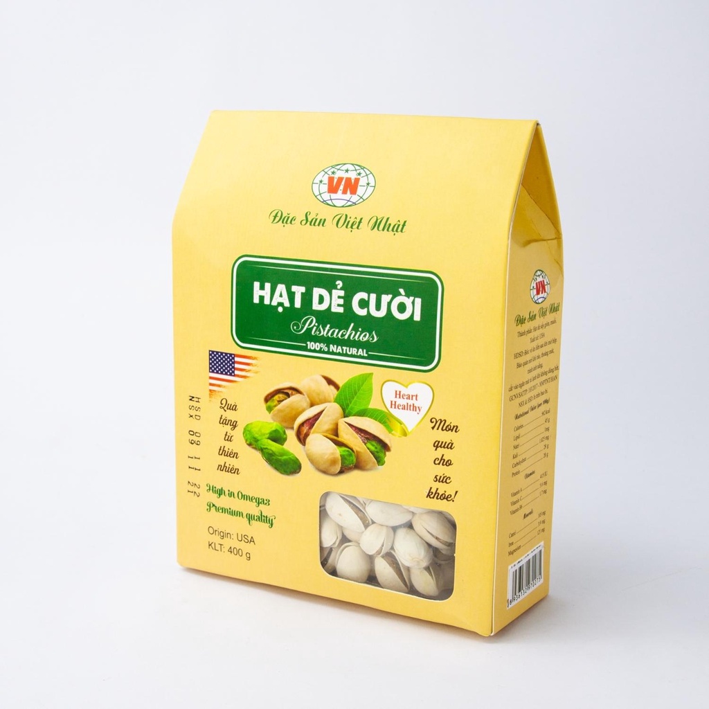 Hạt dẻ cười Mỹ rang muối Việt Nhật 300g và 400g giàu dinh dưỡng HATDE00