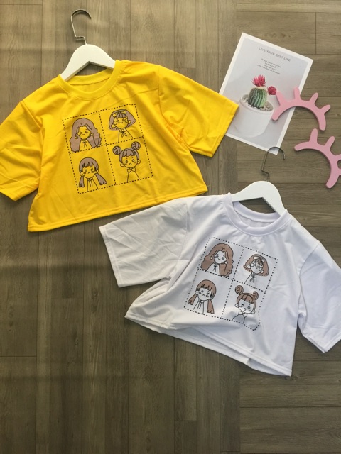 Áo Croptop Cô Gái Form Rộng Ảnh Thật