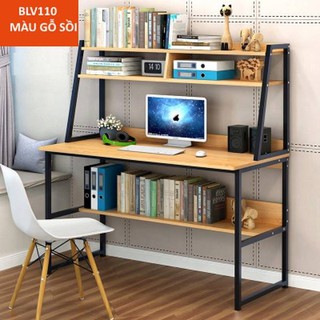 Bàn làm việc đa năng liền kệ sách BLV110