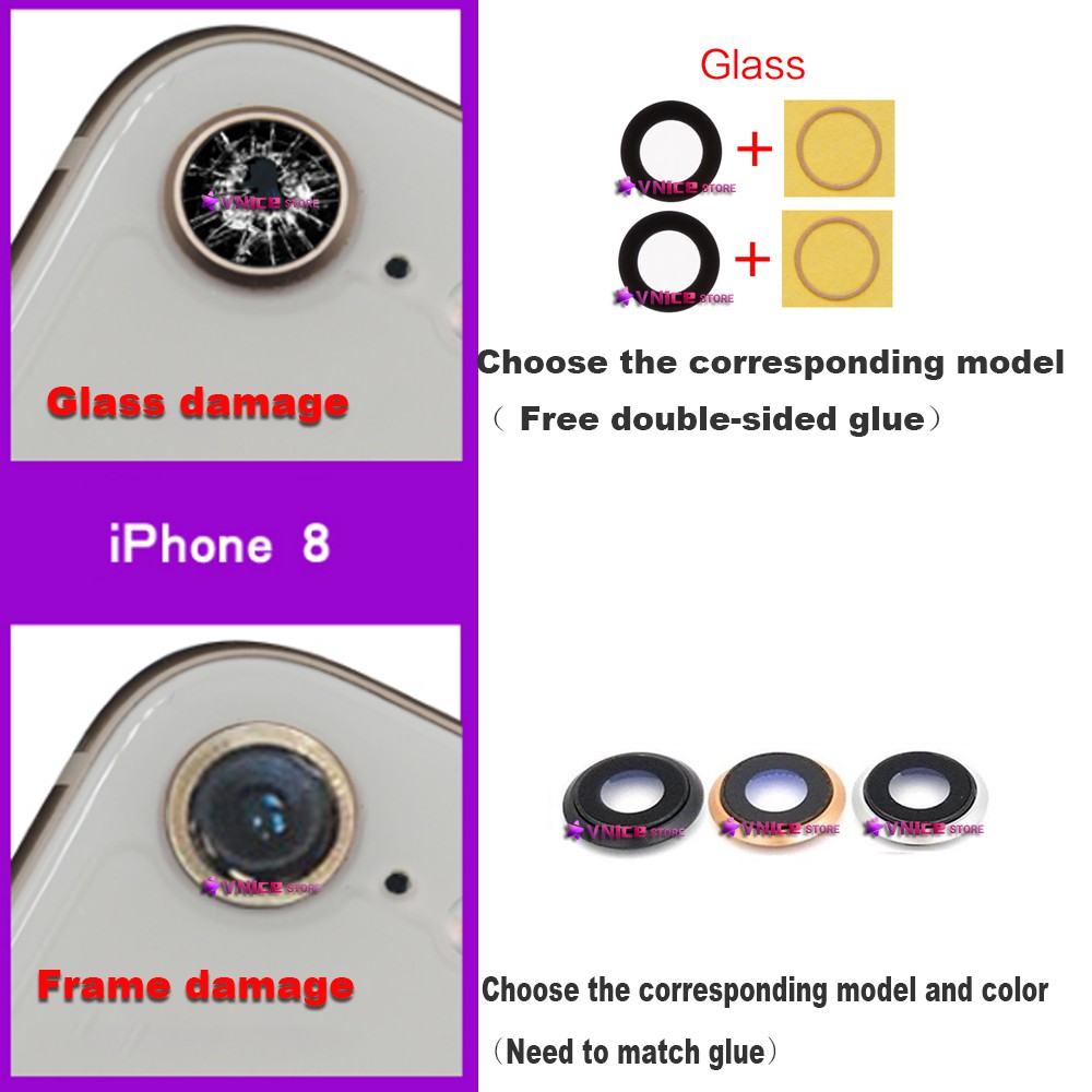 Kính bảo vệ camera sau chất lượng cao cho iPhone 7 Plus 6 6s 8 + X XS Max XR