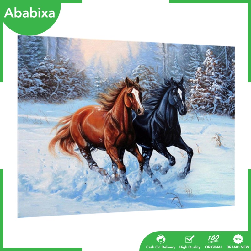 Tranh Thêu Chữ Thập Đính Đá 5d Tự Làm Hình Ngựa Con