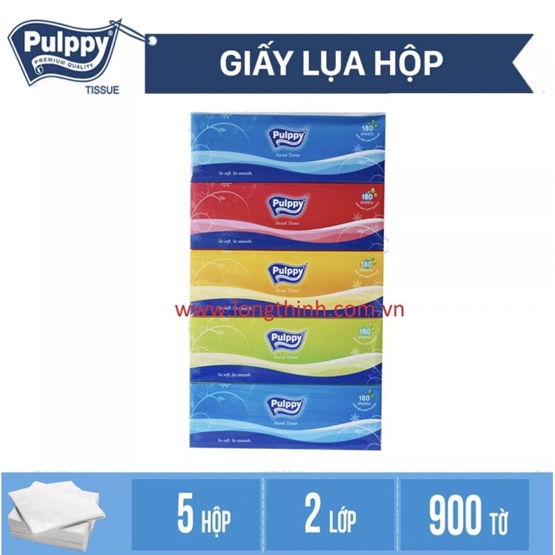 [HCM] 1 hộp khăn giấy rút Pulppy cao cấp 180 tờ/ khăn ăn/ khăn giấy vệ sinh