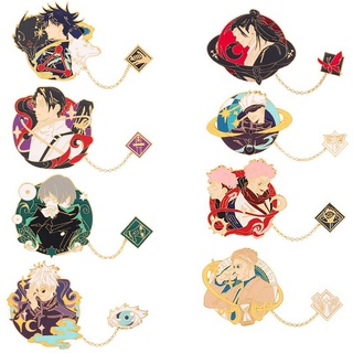 Ghim cài kiểu dáng hoạt hình dễ thương bằng kim loại New Japanese Anime Icons Jujutsu Kaisen Enamel Pin Brooches clothes Backpack Collar Badge Lapel Pin Jewelry Gifts Nanami Kento Inumaki Toge Ryoumen Sukuna