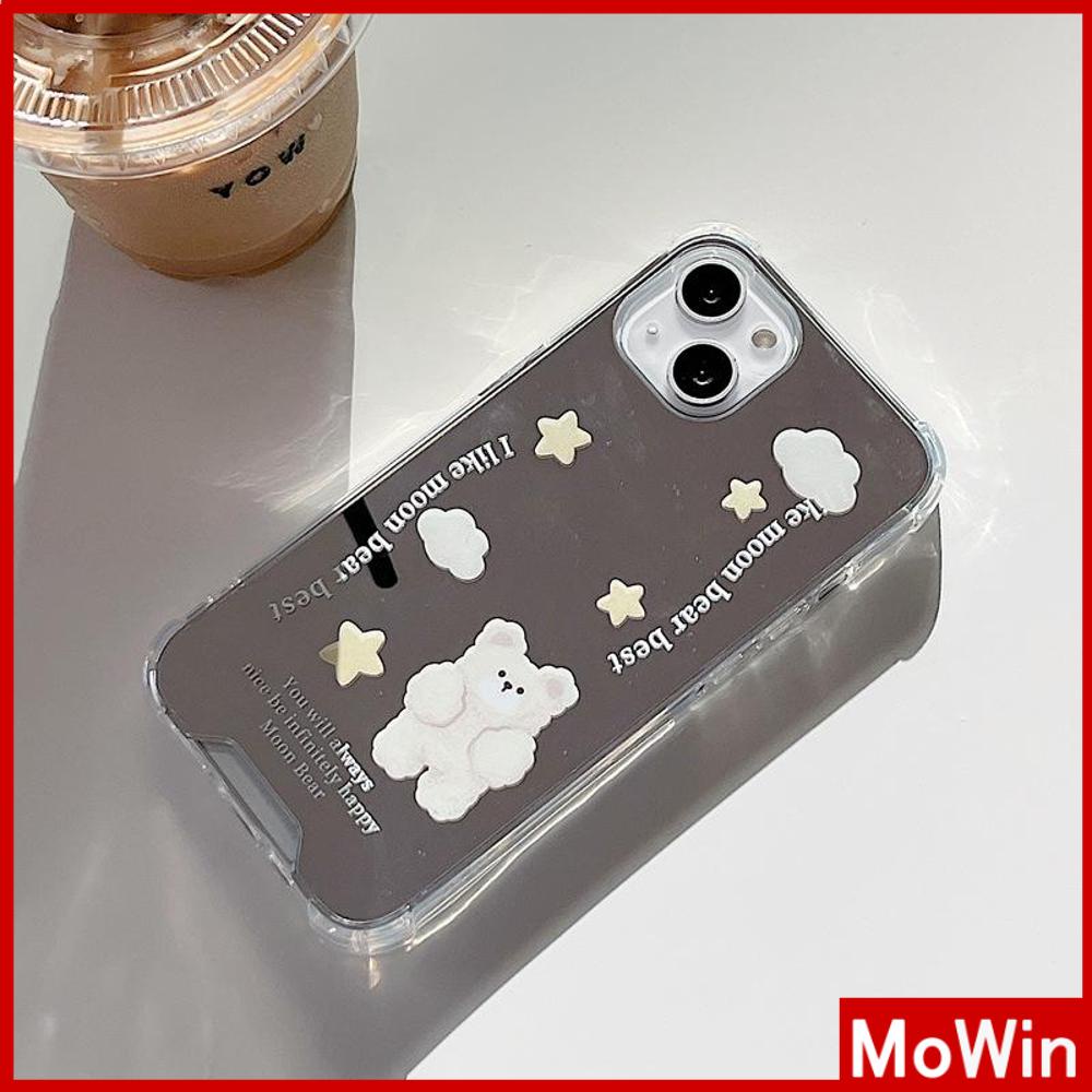 iPhone Case Acrylic Mirror Airbag Shockproof Protection Camera Cloud Cute Bear Compatible with iPhone 11 iPhone 13 Pro Max iPhone 12 Pro Max iPhone 7 Plus iPhone xr