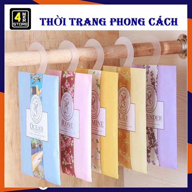 Túi Thơm Thảo Mộc Tinh Dầu Tự Nhiên Treo Phòng - Túi Thơm Nhiều Mùi Để Tủ Quần Áo, Giày Dép, Nhà Tắm Kèm Móc Treo